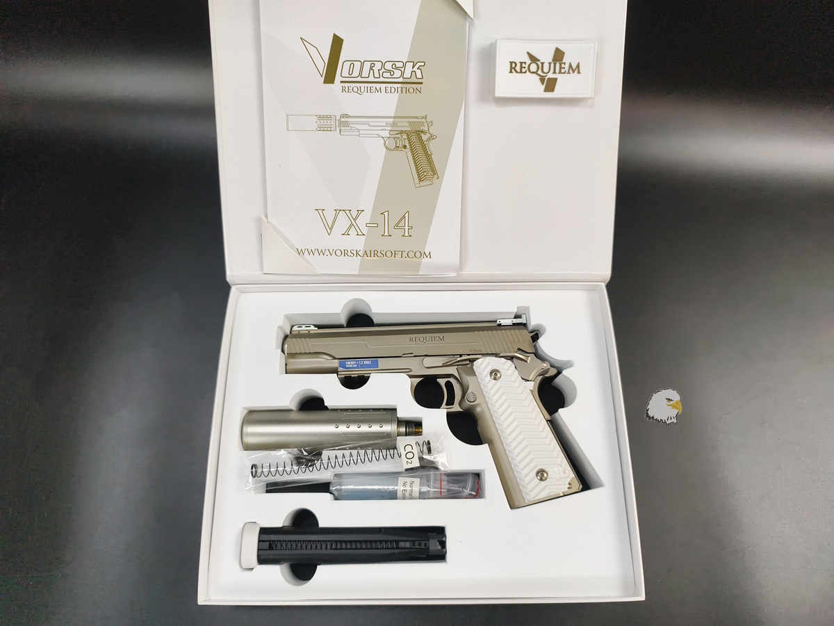 【翔準AOG】VORSK VX-14 Requiem Edition 1911 瓦斯 雙動力版(銀色)瓦斯槍 GBB 手槍 短槍 【翔準AOG】VORSK VX-14 Requiem Edition 1911 瓦斯 雙動力版(銀色)瓦斯槍 GBB 手槍 短槍