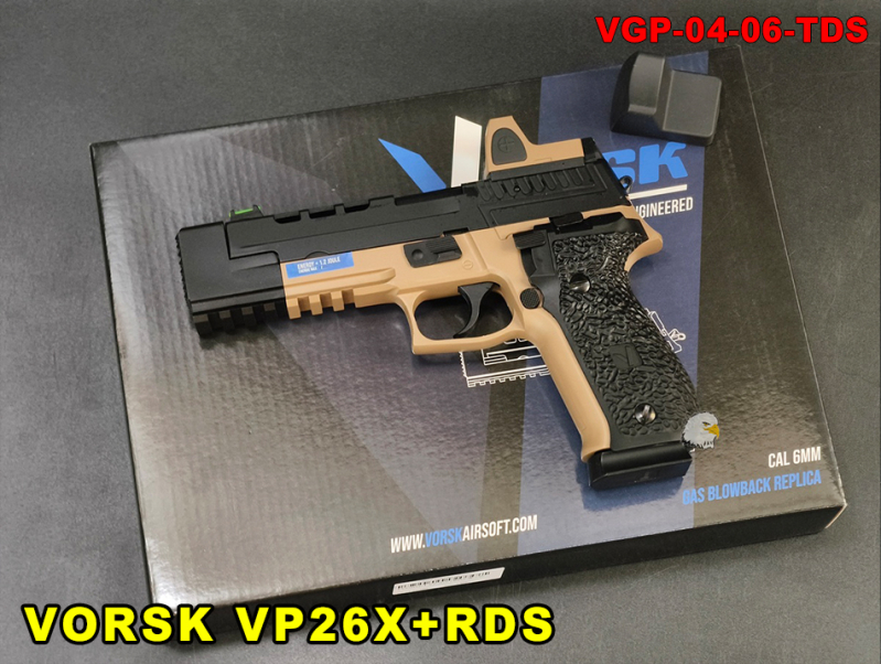 【翔準AOG】VORSK VP26X+RDS 瓦斯手槍 黑沙 VGP-04-06-TDS 含瞄具Airsoft Pistol 雙動力 GBB 瓦斯槍 