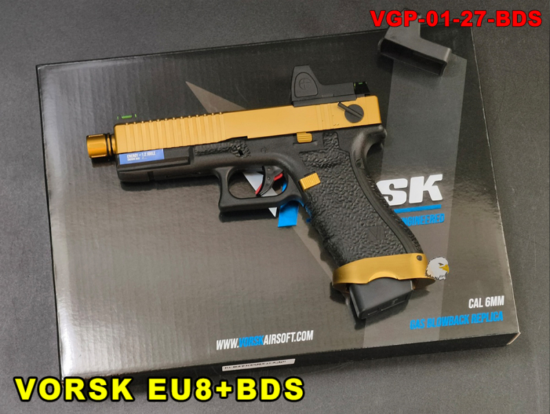 【翔準AOG】VORSK EU8 金色+BDS 瞄具 瓦斯手槍VGP-01-27-BDS 雙動力 GBB 瓦斯槍 短槍 生存遊戲