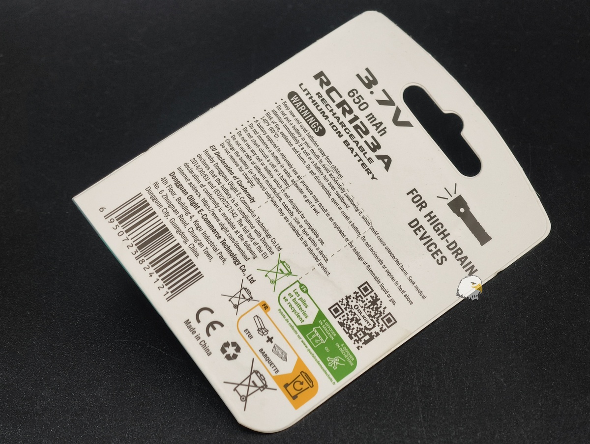 【翔準AOG】OLIGHT ORB-123A(CR123A)650mAh 可充電鋰電池 3.7V B03020FD11A 【翔準AOG】OLIGHT ORB-123A(CR123A)650mAh 可充電鋰電池 3.7V B03020FD11A