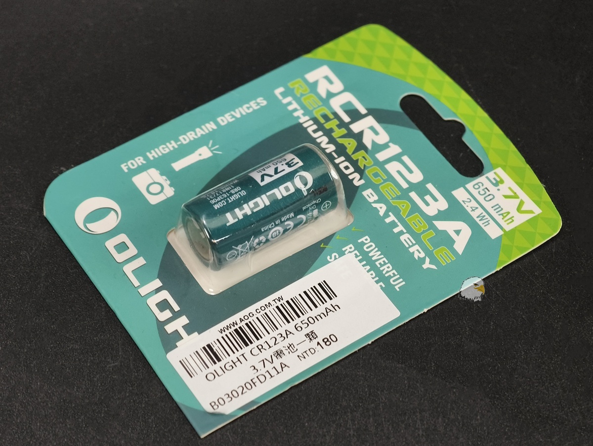 【翔準AOG】OLIGHT ORB-123A(CR123A)650mAh 可充電鋰電池 3.7V B03020FD11A 【翔準AOG】OLIGHT ORB-123A(CR123A)650mAh 可充電鋰電池 3.7V B03020FD11A