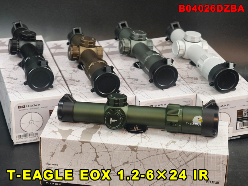 【翔準AOG】T-EAGLE EOX 1.2-6×24 IR LPVO 可變倍率瞄準鏡 紅綠發光充氮防霧防震B04026DZBA
