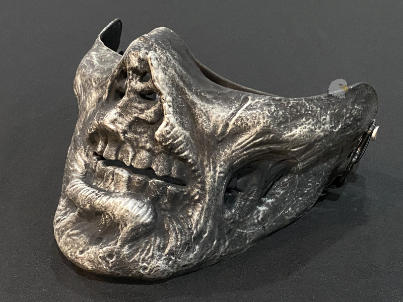 售完為止【翔準AOG】M05 喪屍Skull Mask MA-67(銀黑)半臉式硬殼防護面罩 生存水彈遊戲戶外活動角色扮演派對攝影造型半面罩