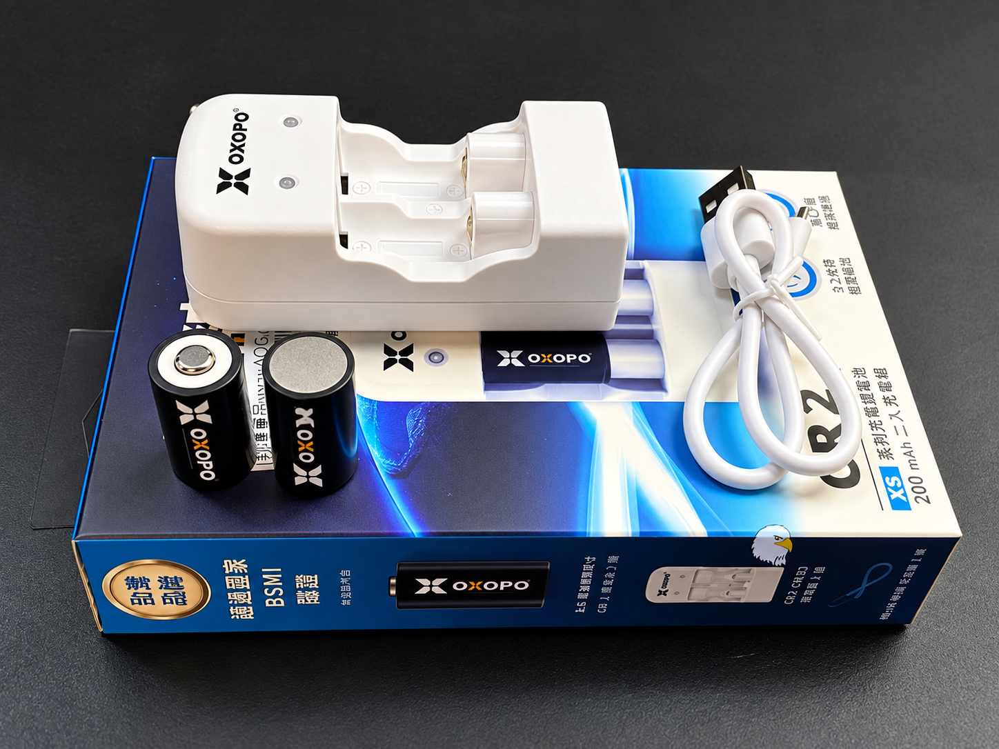 【翔準AOG】OXOPO XS系列 CR2 3.2V 快充鋰電池 2入+雙槽充電器 耐用 【翔準AOG】OXOPO XS系列 CR2 3.2V 快充鋰電池 2入+雙槽充電器 耐用