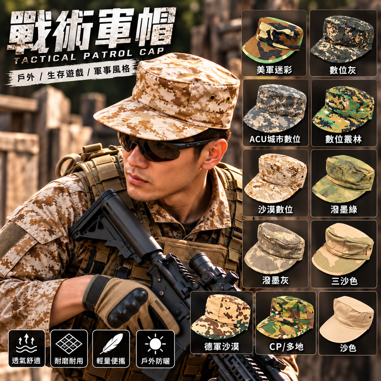 【翔準AOG】八角帽(多色選購)戰術軍帽 迷彩 戶外休閒帽 生存遊戲裝備 登山帽造型帽迷彩帽軍事風格巡邏帽 【翔準AOG】八角帽(多色選購)戰術軍帽 迷彩 戶外休閒帽 生存遊戲裝備 登山帽造型帽迷彩帽軍事風格巡邏帽