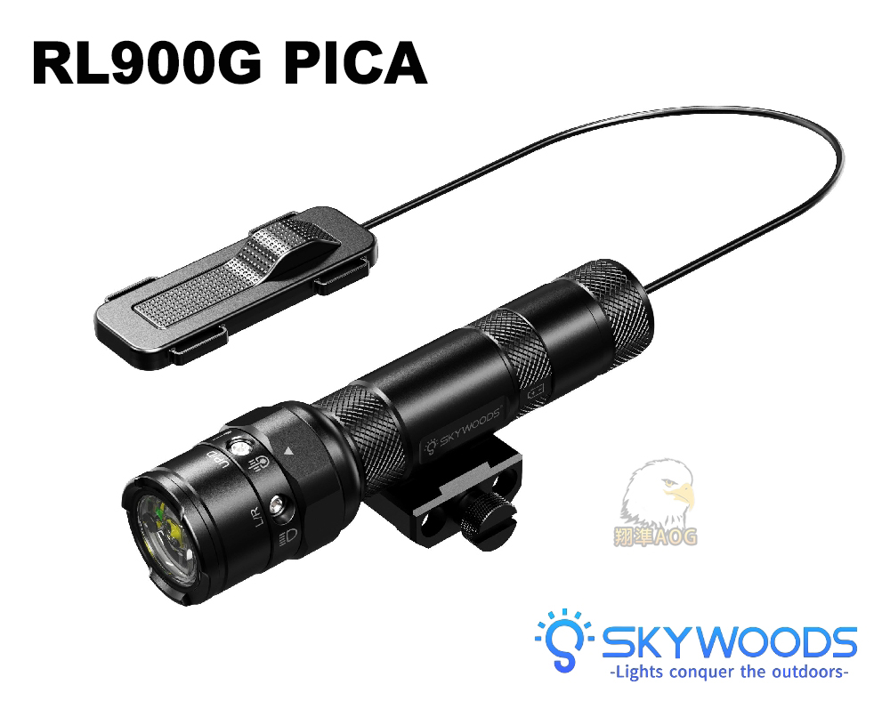 【翔準AOG】 SKYWOODS RL900G PICA 900流明 B1ABDA 綠雷射戰術槍燈 Type-C 充電版 【翔準AOG】 SKYWOODS RL900G PICA 900流明 B1ABDA 綠雷射戰術槍燈 Type-C 充電版