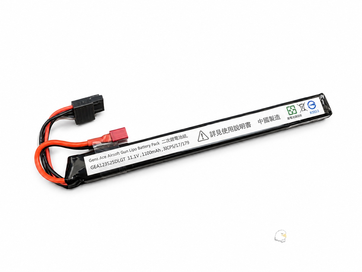 【翔準AOG】Gens ace 11.1V 25C 1100mAh 瘦長款電池 AK用 T 型接頭 單片 電動槍專用電池 鋰聚合物電池 【翔準AOG】Gens ace 11.1V 25C 1100mAh 瘦長款電池 AK用 T 型接頭 單片 電動槍專用電池 鋰聚合物電池