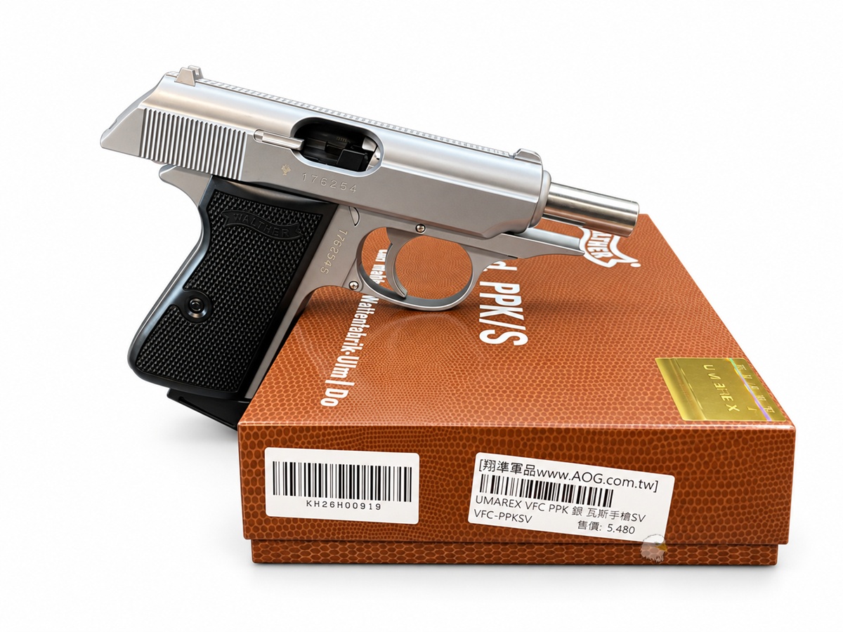 【翔準AOG】UMAREX VFC Walther PPK/S GBB 銀色瓦斯手槍 原廠授權刻印VFC-PPKSV 鋼製外管 【翔準AOG】UMAREX VFC Walther PPK/S GBB 銀色瓦斯手槍 原廠授權刻印VFC-PPKSV 鋼製外管